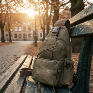 Crossbody Bag "Urban Nomad" Aviator Canvas khaki