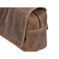 Hänge-Kulturtasche "Glen" Vintage Leder antikbraun