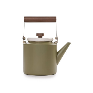 Emaille-Kanne Olive-Creme (3,2L) – Retro-Kaffee-...