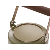 Emaille-Kanne Olive-Creme (3,2L) – Retro-Kaffee- & Teekanne mit Holzgriff