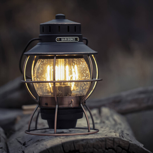 LED-Laterne Railroad – Vintage Eisenbahn-Design mit Akku - antik bronze