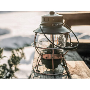 LED-Laterne Railroad – Vintage Eisenbahn-Design mit Akku - antik bronze