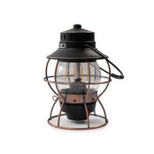 LED-Laterne Railroad – Vintage Eisenbahn-Design mit Akku - antik bronze