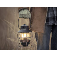 LED-Laterne Railroad – Vintage Eisenbahn-Design mit Akku - antik bronze