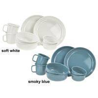 Emaille Geschirrset Vintage – 8-teilig für 2 Personen (Rolled Emaille)