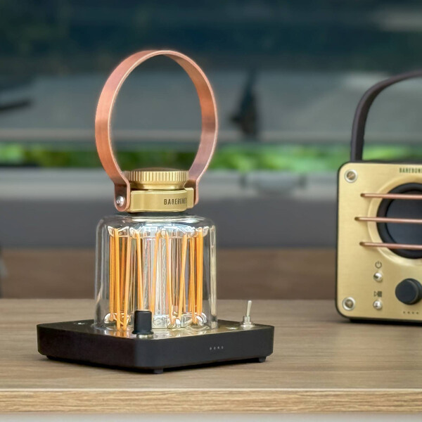 Retro-Lampe „Block Tower“ LED – Vintage-Design & Akku-Power