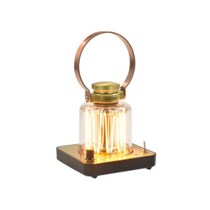 Retro-Lampe „Block Tower“ LED – Vintage-Design & Akku-Power