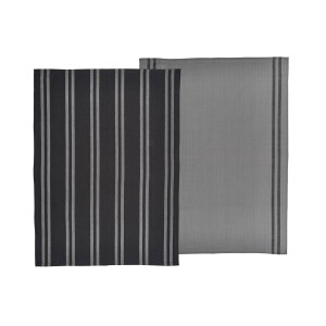 Baumwoll-Geschirrtuch Set Soft (2er-Set) – 50x70 cm schwarz