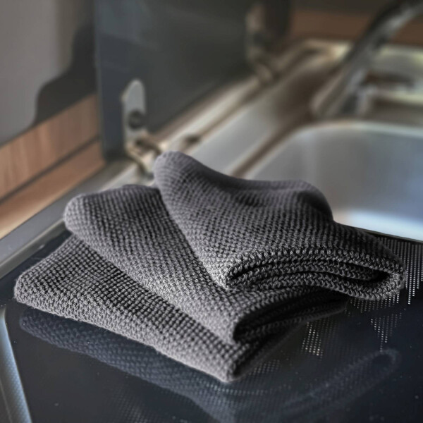 Baumwoll-Spültuch Set „Diish“ (3er-Set) – gestrickt & mikroplastikfrei anthrazit