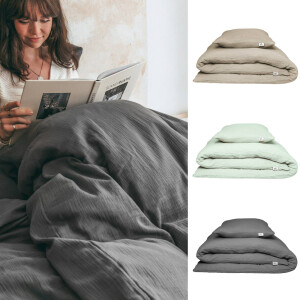 Musselin-Bettwäsche Set (Bio-Baumwolle) –...