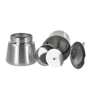 Edelstahl-Espressokocher 300ml – Induktionsgeeignet für Camper & Vanlife