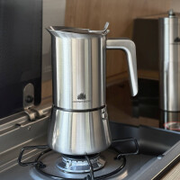 Edelstahl-Espressokocher 300ml – Induktionsgeeignet für Camper & Vanlife