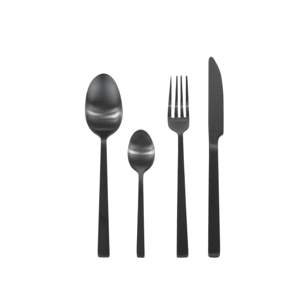 Besteckset Schwarz Matt 16-teilig
