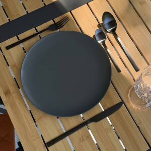 Besteckset Edelstahl Schwarz Matt – 16-teilig...