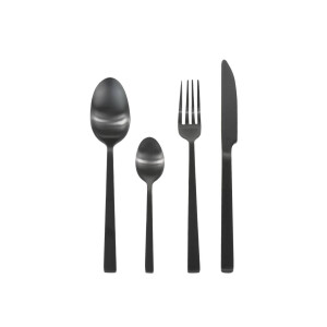 Besteckset Edelstahl Schwarz Matt – 16-teilig...