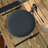 Besteckset Edelstahl Schwarz Matt – 16-teilig für Camper & Vanlife