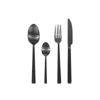 Besteckset Edelstahl Schwarz Matt – 16-teilig für Camper & Vanlife