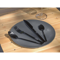 Besteckset Edelstahl Schwarz Matt – 16-teilig für Camper & Vanlife