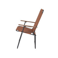 Klappstuhl Sun – Extra breiter Campingstuhl mit Bambus-Armlehnen (Industrial Design)