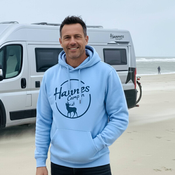 Herren Hoddie "Hannes Camper" iceblue