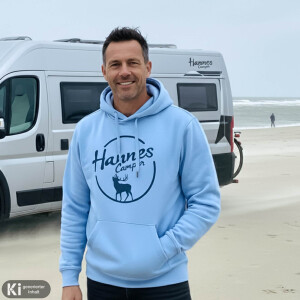 Herren Hoddie "Hannes Camper" iceblue 2XL