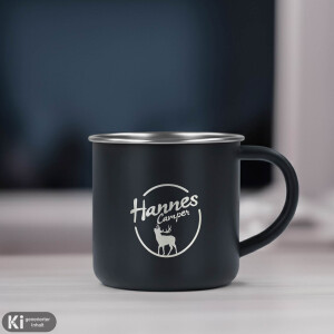 Recycling Edelstahl Tasse "Hannes Camper"