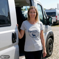 Damen Rundhals T-Shirt Basic "Hannes Camper" heather grey