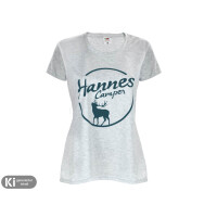 Damen Rundhals T-Shirt Basic "Hannes Camper" heather grey