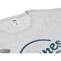 Damen Rundhals T-Shirt Basic "Hannes Camper" heather grey