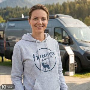 Damen Hoodie Basic "Hannes Camper" heather grey