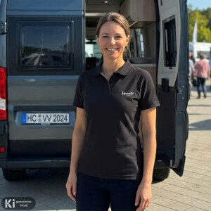 Damen Poloshirt BASIC "Hannes Camper" black