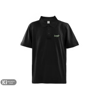 Herren Poloshirt PREMIUM "Hannes Camper" schwarz (Stick in light green)