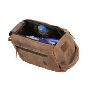 Kulturtasche "Ridge" Vintage Leder antikbraun