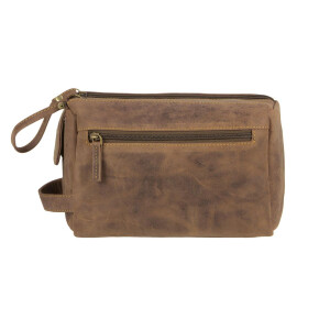 Kulturtasche "Ridge" Vintage Leder antikbraun