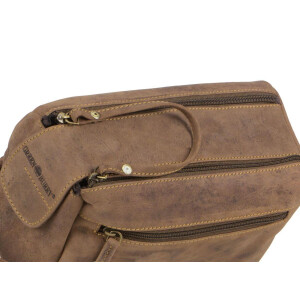 Kulturtasche "Ridge" Vintage Leder antikbraun