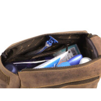 Kulturtasche "Ridge" Vintage Leder antikbraun