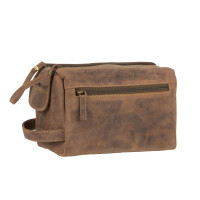 Kulturtasche "Ridge" Vintage Leder antikbraun