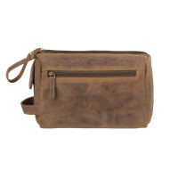 Kulturtasche "Ridge" Vintage Leder antikbraun