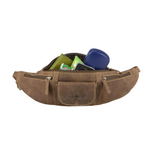Bauchtasche "Nord-Ost" Vintage Leder antikbraun