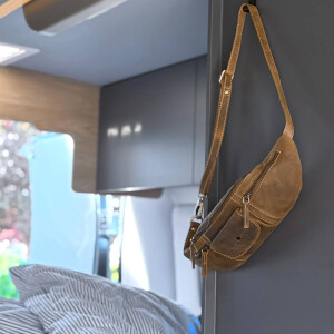 Bauchtasche "Nord-Ost" Vintage Leder antikbraun