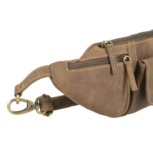 Bauchtasche "Nord-Ost" Vintage Leder antikbraun