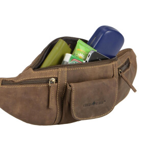 Bauchtasche "Nord-Ost" Vintage Leder antikbraun