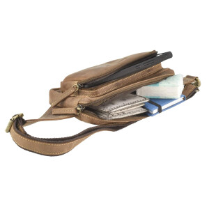 Bauchtasche "Nord-West" Vintage Leder antikbraun