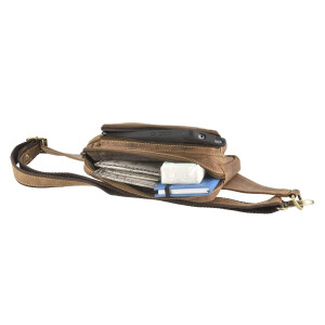 Bauchtasche "Nord-West" Vintage Leder antikbraun