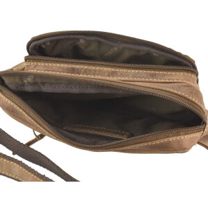 Bauchtasche "Nord-West" Vintage Leder antikbraun
