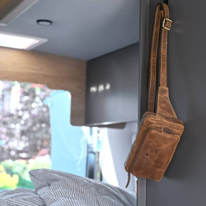 Bauchtasche "Nord-West" Vintage Leder antikbraun