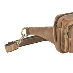 Bauchtasche "Nord-West" Vintage Leder antikbraun