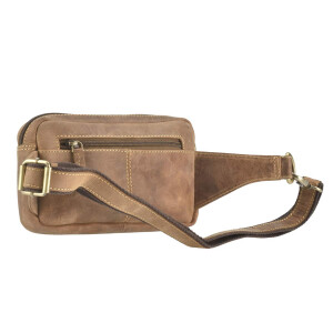 Bauchtasche "Nord-West" Vintage Leder antikbraun